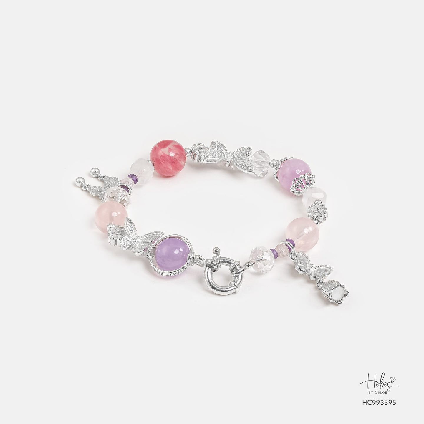 Winter Blessings Crystal Wings Amethyst Bracelet 993595