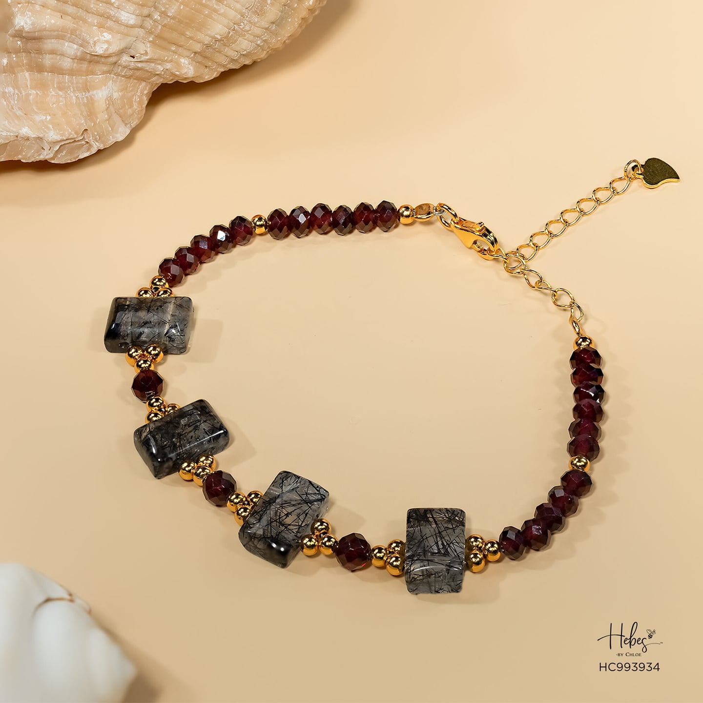 Ocean Whisper Black Rutilated Quartz Bracelet 993934